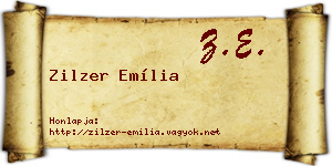 Zilzer Emília névjegykártya